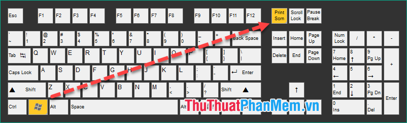 Sử dụng phím tắt Windows + Print