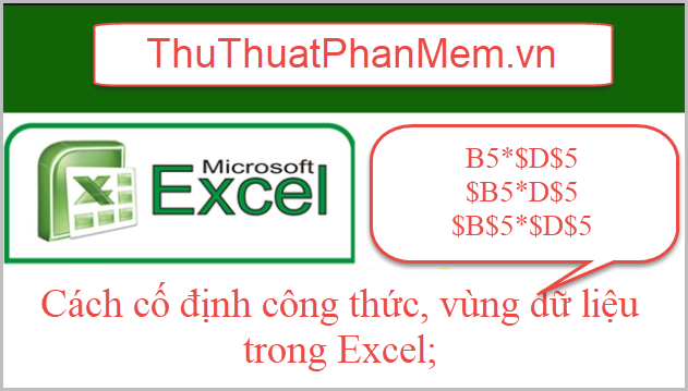 Cách cố định công thức trong Excel, cố định vùng dữ liệu trong Excel