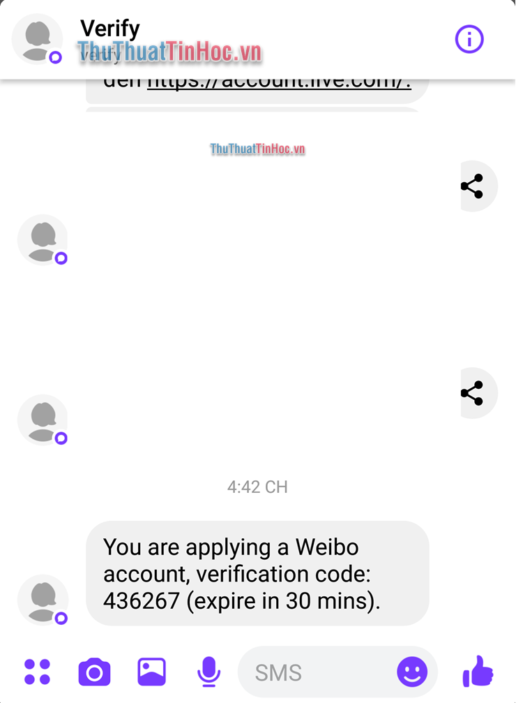 Mã xác minh Weibo có hiệu lực trong 30 phút