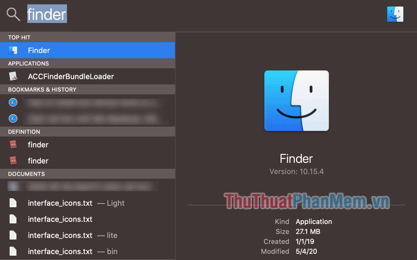 Bạn mở ứng dụng Finder từ Dock hoặc gõ Finder vào công cụ tìm kiếm