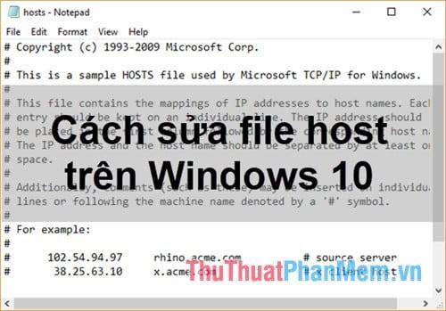 Cách sửa lỗi file hosts trên Windows 10