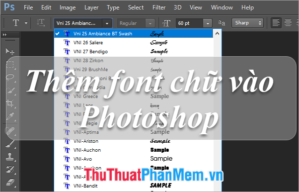 Thêm font chữ Photoshop 2024: Phiên bản Photoshop mới nhất cung cấp cho bạn hàng nghìn font chữ đồ sộ để lựa chọn. Tuy nhiên, nếu bạn muốn sử dụng font chữ khác không có sẵn trong Photoshop, thì việc thêm vào một font mới cũng không hề khó khăn. Việc tạo ra những bản thiết kế độc đáo và tuyệt vời sẽ trở nên dễ dàng và trong tầm tay của bạn với phiên bản Photoshop mới nhất này.