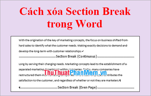 Cách xóa Section Break trong Word