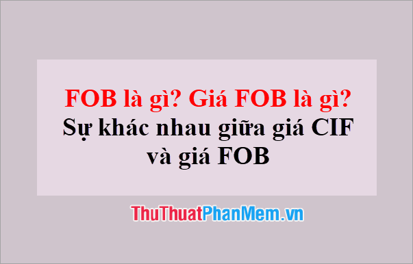 FOB là gì? Giá FOB là gì? Sự khác nhau giữa giá CIF và giá FOB