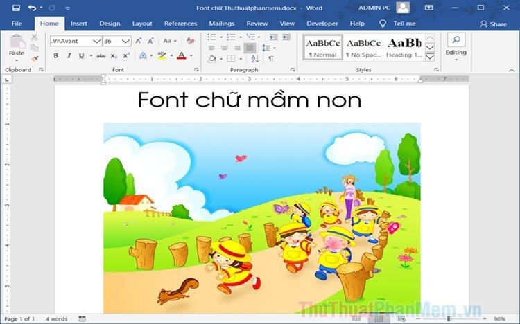 Font chữ mầm non