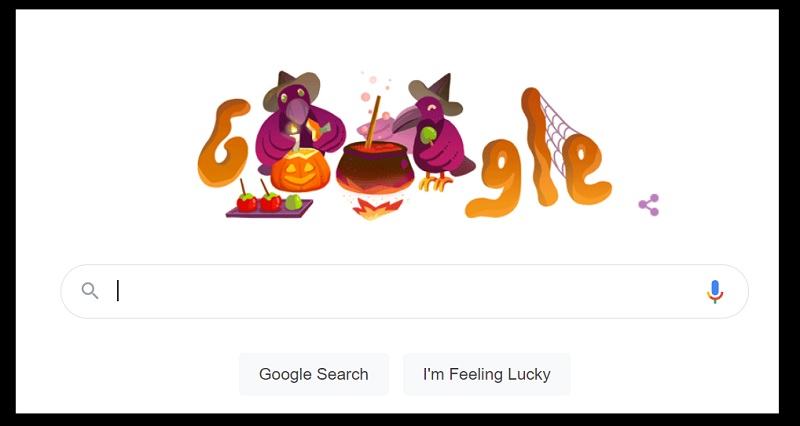 Google Doodle Halloween 2021 lễ kỷ niệm đơn giản