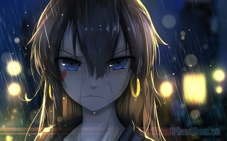 Hình ảnh anime về cơn mưa buồn cô đơn