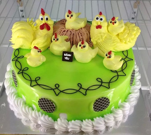 Bánh sinh nhật con gà tặng vợ