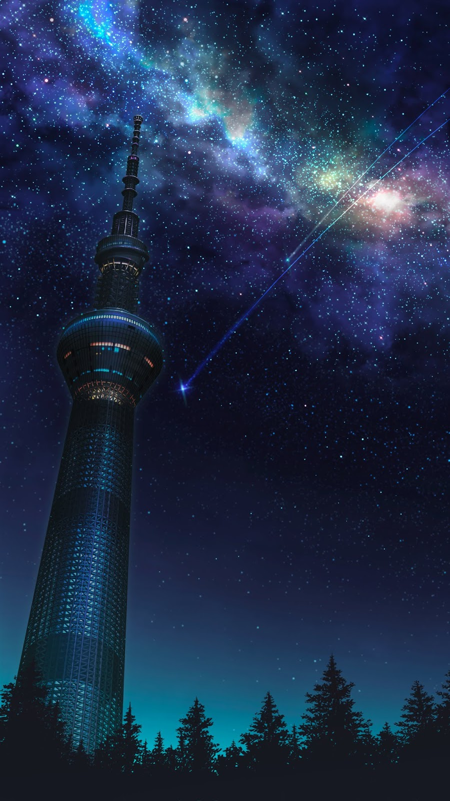 Hình ảnh bầu trời đêm anime đẹp nhất