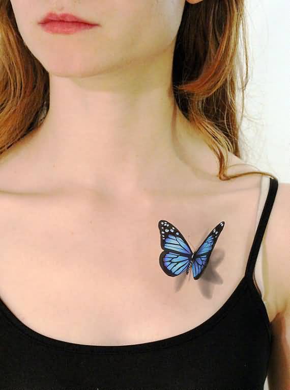 Hình xăm bướm 3D cho nữ