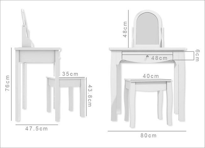 Một số kích thước bàn trang điểm thông dụng - 2