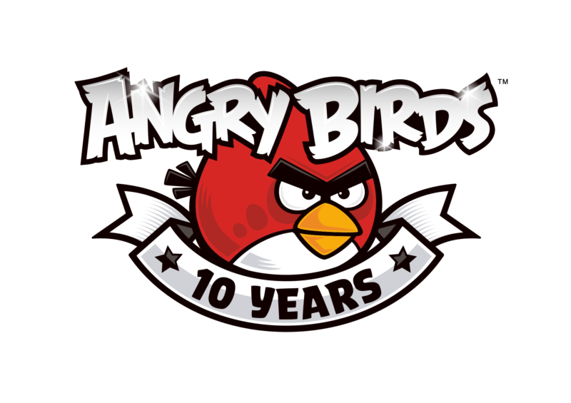 mẫu logo kỷ niệm 10 năm của những chú chim giận dữ đẹp và lạ