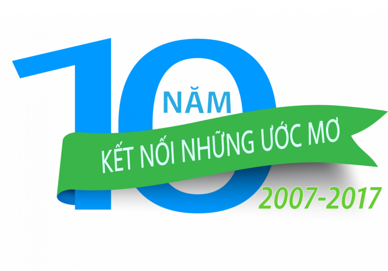 Mẫu Logo kỷ niệm 10 năm đơn giản và trang nhã nhất