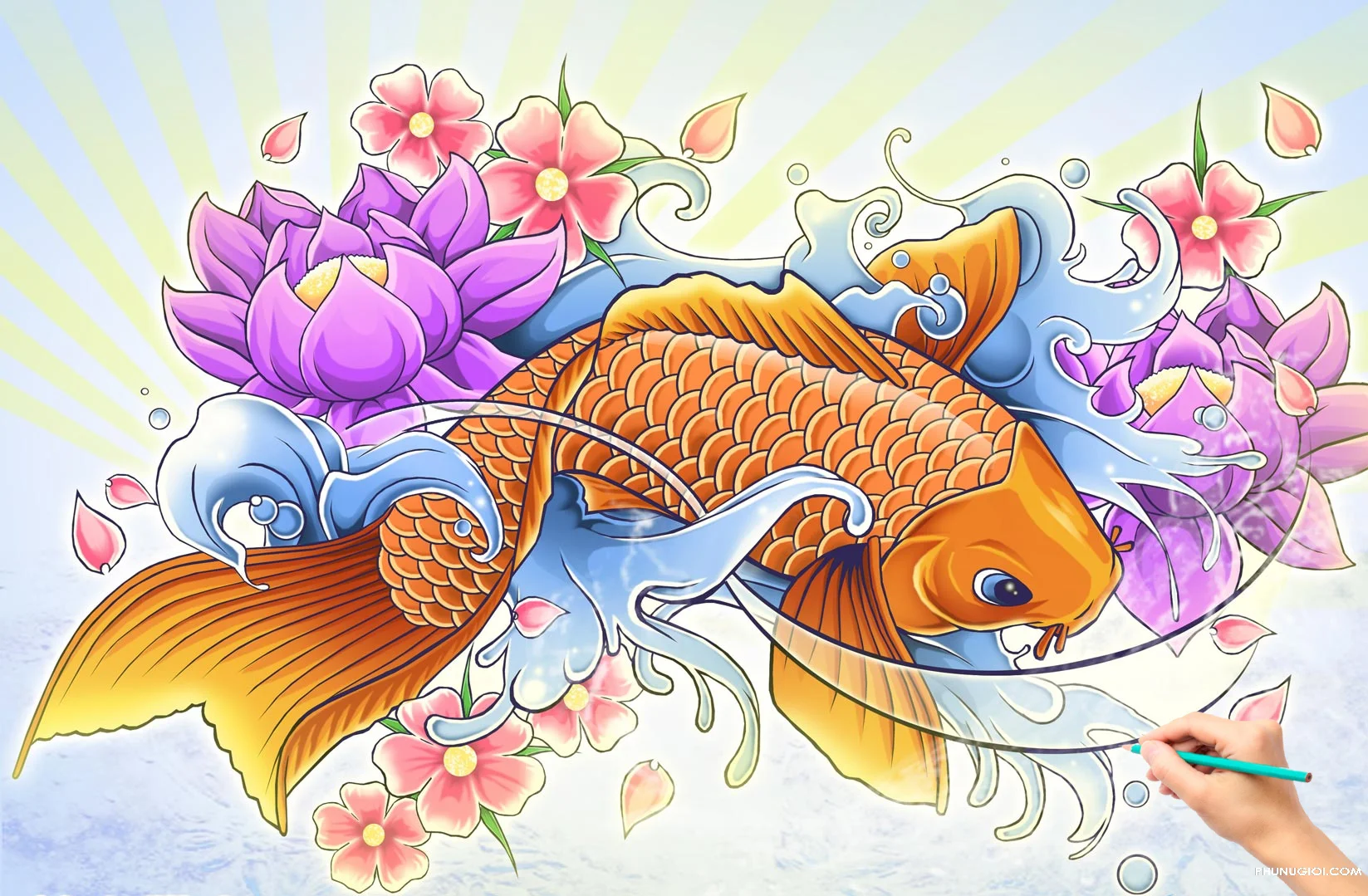 Những hình vẽ cá Chép, cách vẽ cá Chép đẹp, đơn giản nhất - Trung ...