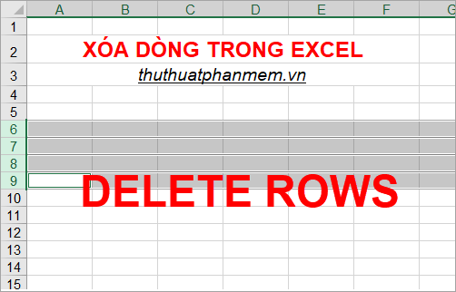 Phím tắt xóa dòng trong Excel: Để xóa một hoặc nhiều dòng trong bảng tính Excel, phải click, di chuyển chuột và chờ đợi có thể phải mất nhiều thời gian. Với phím tắt xóa dòng trong Excel của Excel 2024, việc xóa dữ liệu không cần thiết trên bảng tính sẽ trở nên nhanh chóng và dễ dàng hơn bao giờ hết. Xem ngay ảnh minh họa để biết thêm chi tiết!