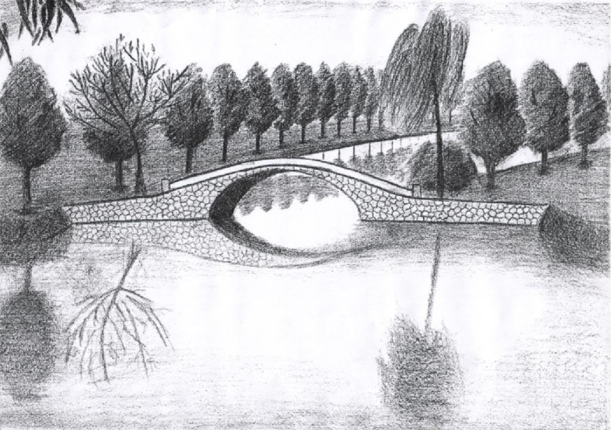 Vẽ tranh phong cảnh làng quê bằng bút chì