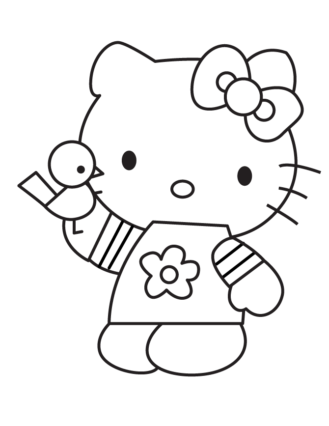 Vẽ Hello Kitty đen trắng