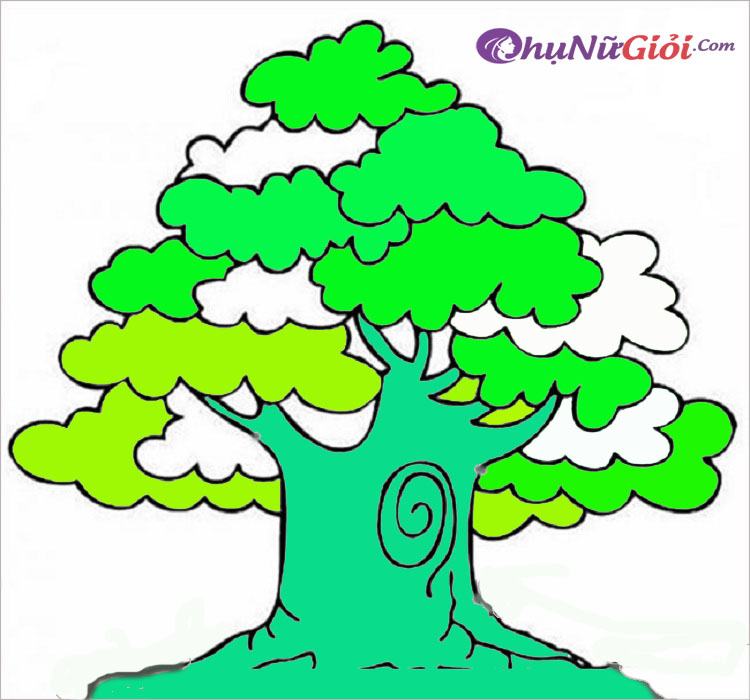 Tranh tô màu hình lá cây đơn giản giúp bé tập nhận biết lá cây