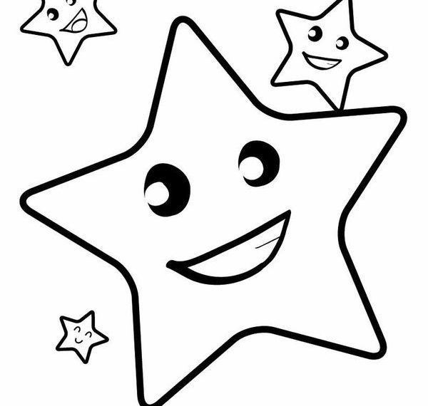 Tranh tô màu ngôi sao dễ thương cho bé 2 tuổi