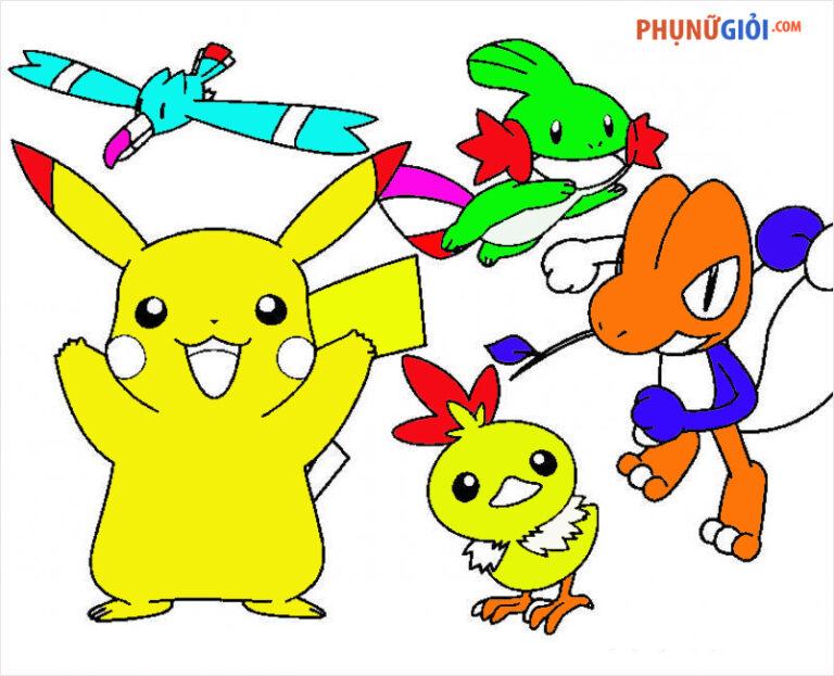 Tranh tô màu pikachu cute siêu đáng yêu, ngộ nghĩnh nhất cho bé