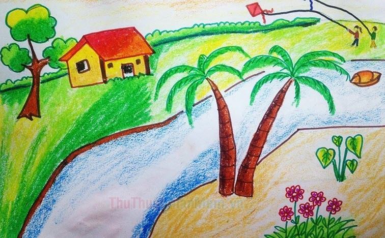 Bí quyết Vẽ về quê hương em đơn giản dành cho học sinh tiểu học