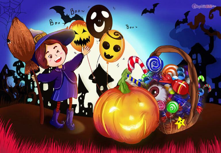 Vẽ tranh về đề tài halloween đẹp, đơn giản, dễ thương và độc đáo