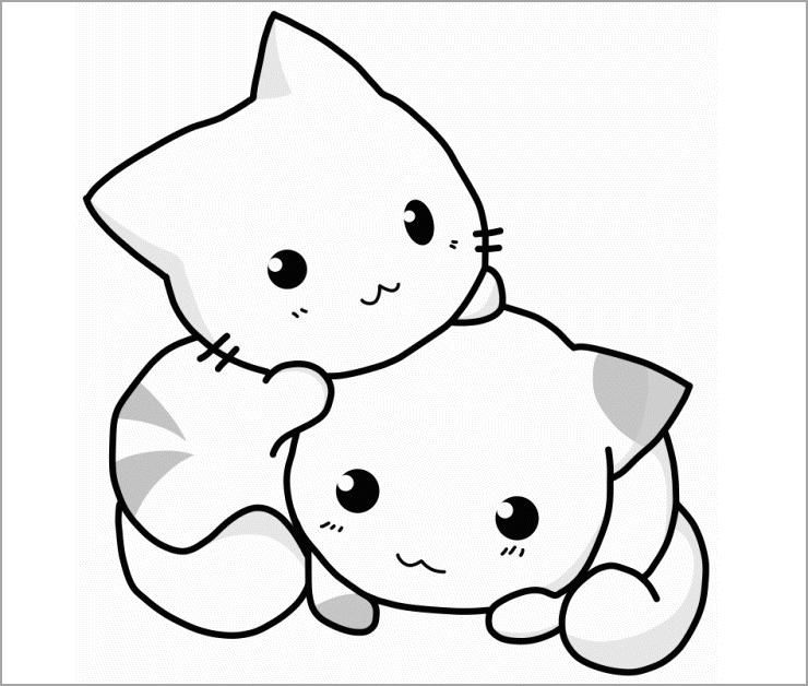Vẽ 2 chú mèo con dễ thương