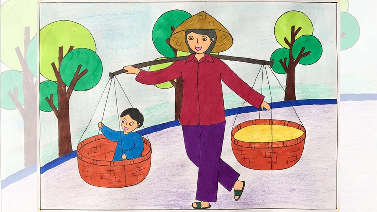 Vẽ Tranh Mẹ Của Em Đẹp Đơn Giản – Đề Tài Mĩ Thuật Học Sinh